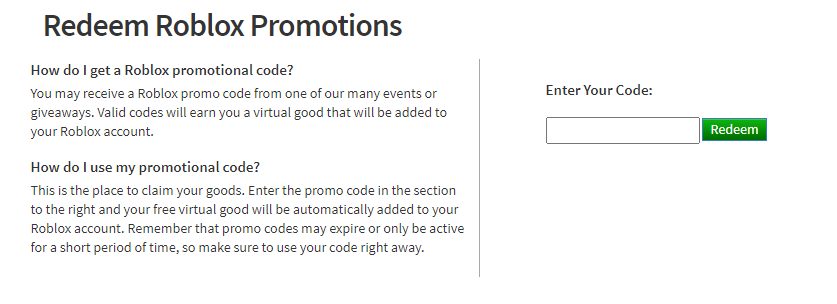 Working Roblox Promo Codes July 2020 List
