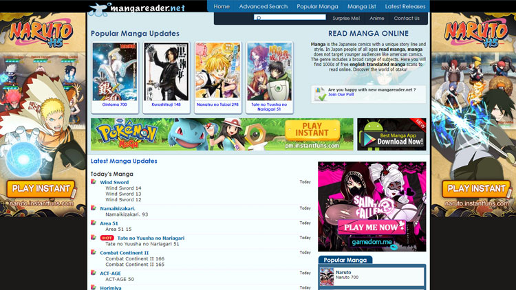 free manga websites in english