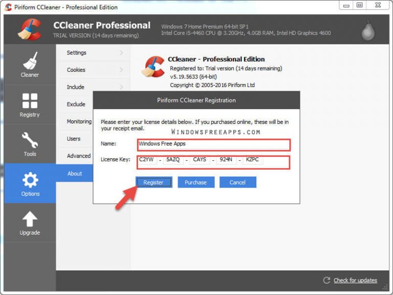 ccleaner professional serial key free download