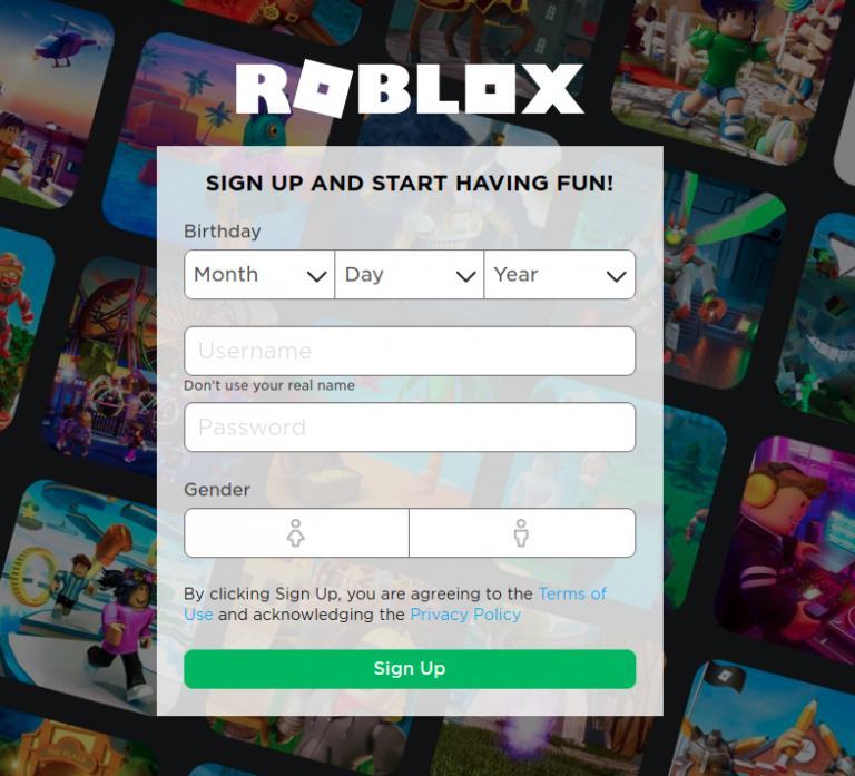 roblox sign up login